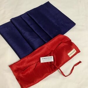 D’Moksha Homes Navy Navy Blue Vegan Silk Placemat Set of 4 (B105)